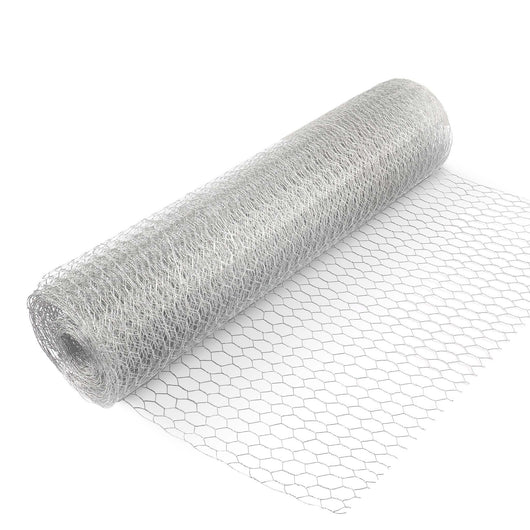 Rete metallica per recinzione, voliere, gabbie, rete zincata 1 x 25 m, maglia esagonale da 13 mm, in acciaio zincato, resistente alle intemperie