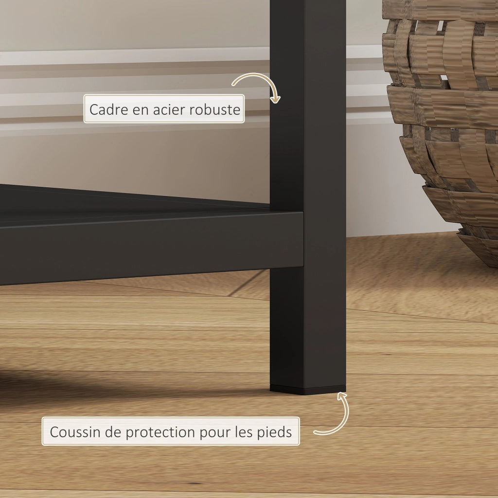 Consolle ingresso industriale 4 ripiani ¨C Xylo ¨C acciaio nero 110x30x75 cm