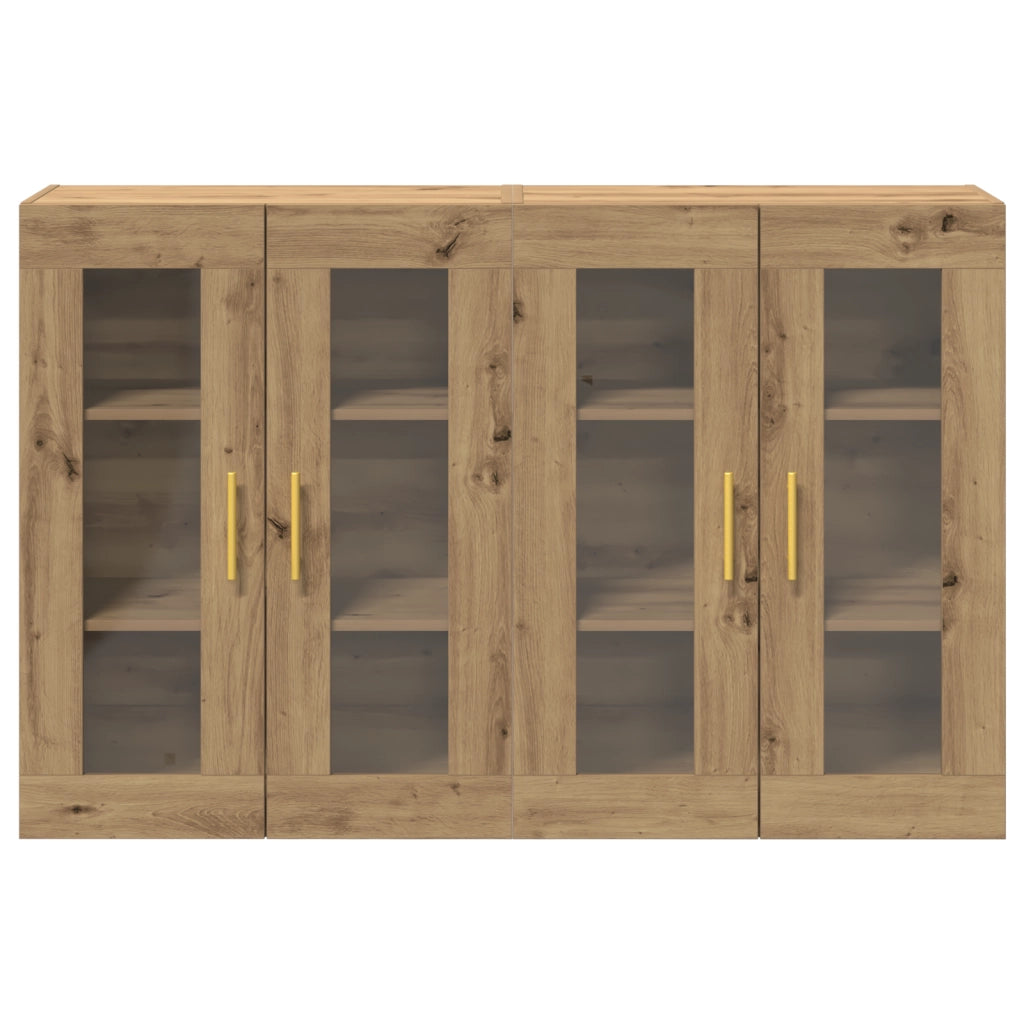 Armadi da muro 2 pz Quercia artigianale 69,5x34x90 cm Legno ingegnerizzato