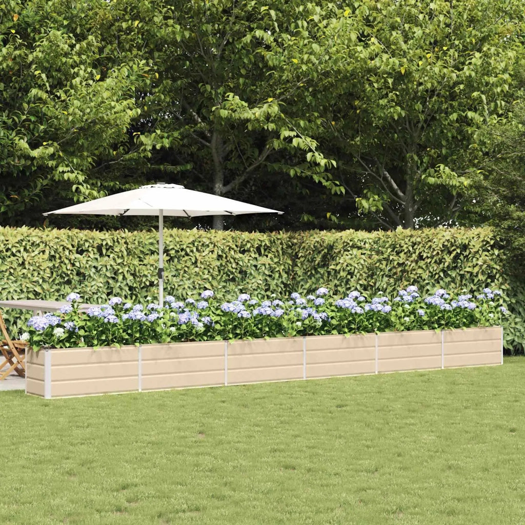 Fioriera | Cassetta per fiori | Vaso Avorio 580 x 50 x 45 cm Acciaio zincato