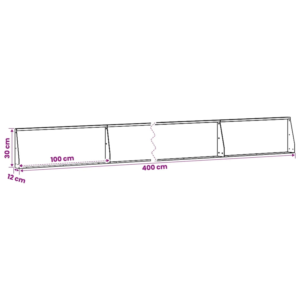 Muro di contenimento 4 pz 100 x 12 x 30 cm Acciaio Nero 3449030