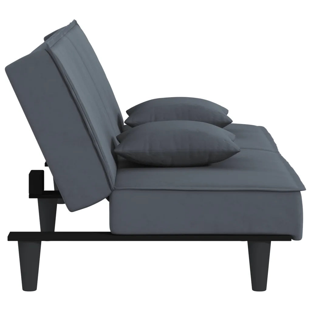 Divano letto-Sofa Letto-Daybed Grigio Scuro in Velluto