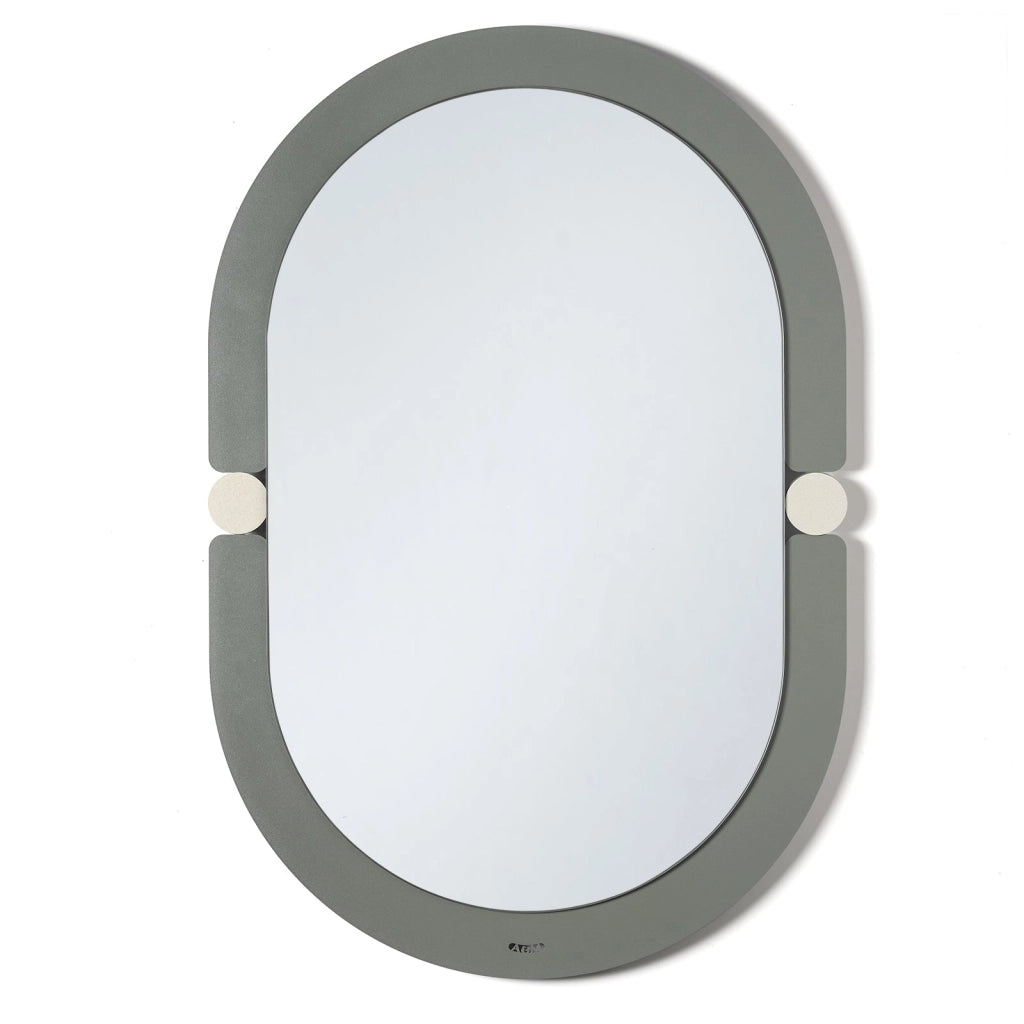 specchio moderno da parete alchimia ovale Nero/avorio in Ferro, vetro per lo specchio 62x92h cm (50x80h cm specchio)