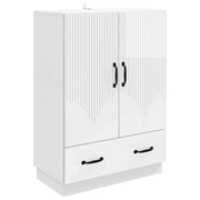 Credenza Bianco Lucido 66 x 34,5 x 92 cm Legno ingegnerizzato