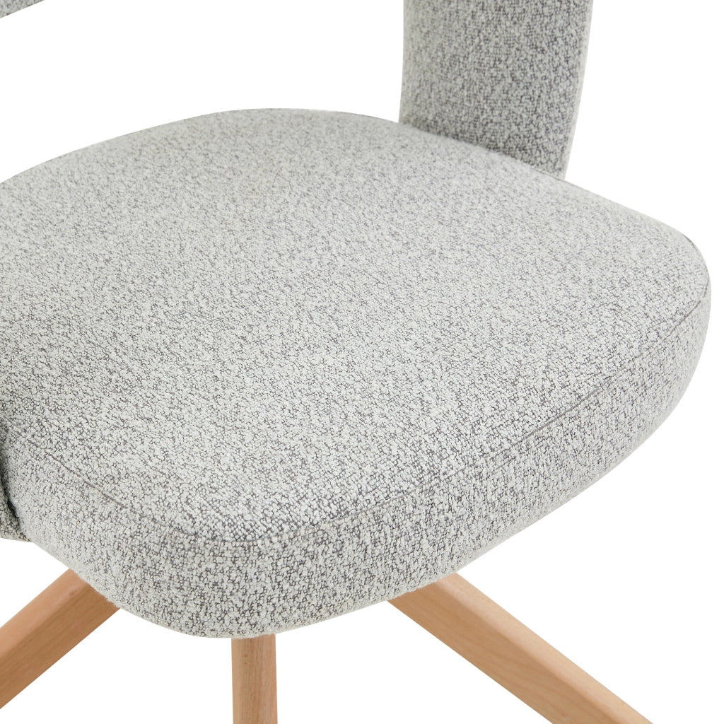 SEDIA girevole 2 pezzi 81,5 cm Tessuto grigio chiaro e legno massello