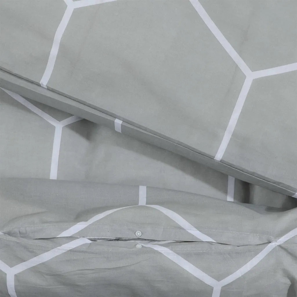 Set Copripiumino Grigio 155x220 cm in Cotone 136455