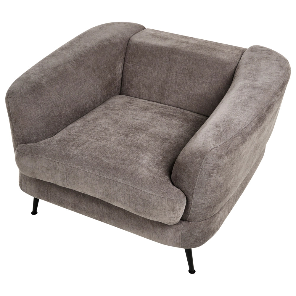 Set di divani a 3 posti Tappezzeria in ciniglia color taupe Gambe in ferro con braccioli Soggiorno in stile moderno