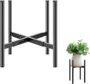 Stand per fiori in metallo nero Adattabile stand per piante per uso interno ed esterno (larghezza adattabile 20-30 cm)