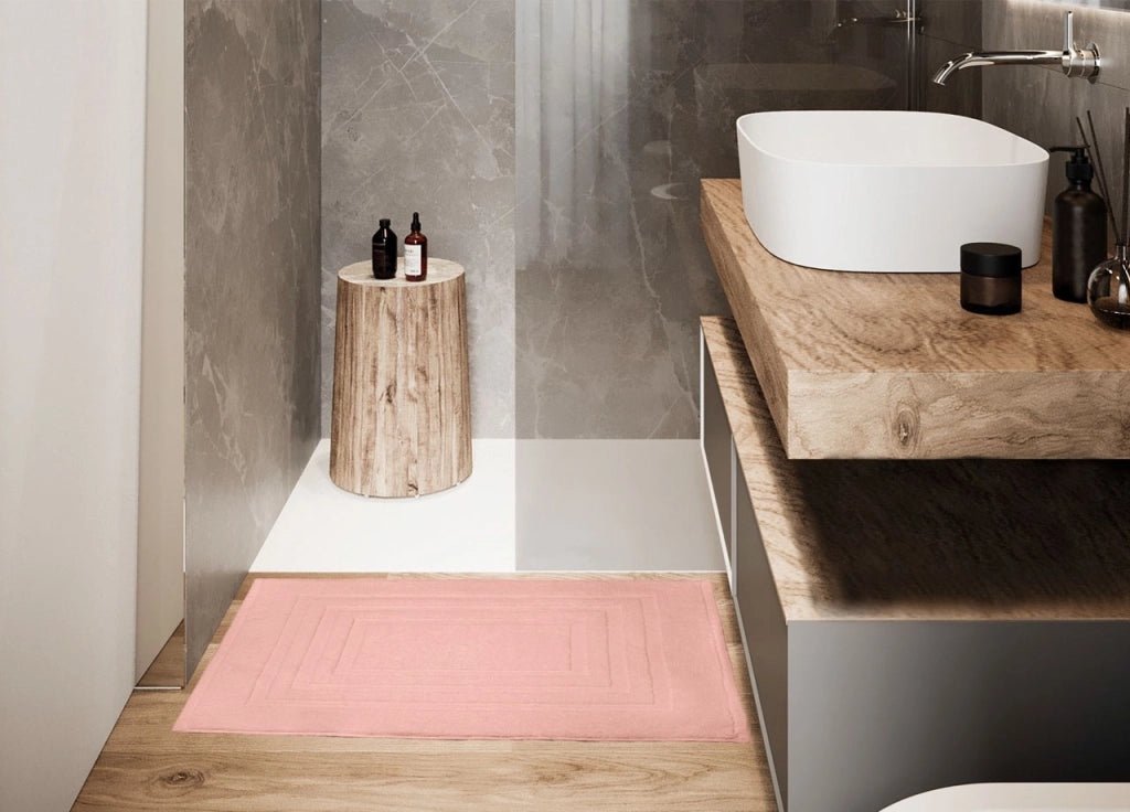 Tappeto Casa Bagno Morbido 50x65cm Tinta Unita 100% Cotone Modello Sophie - Tappeto - Orchidea