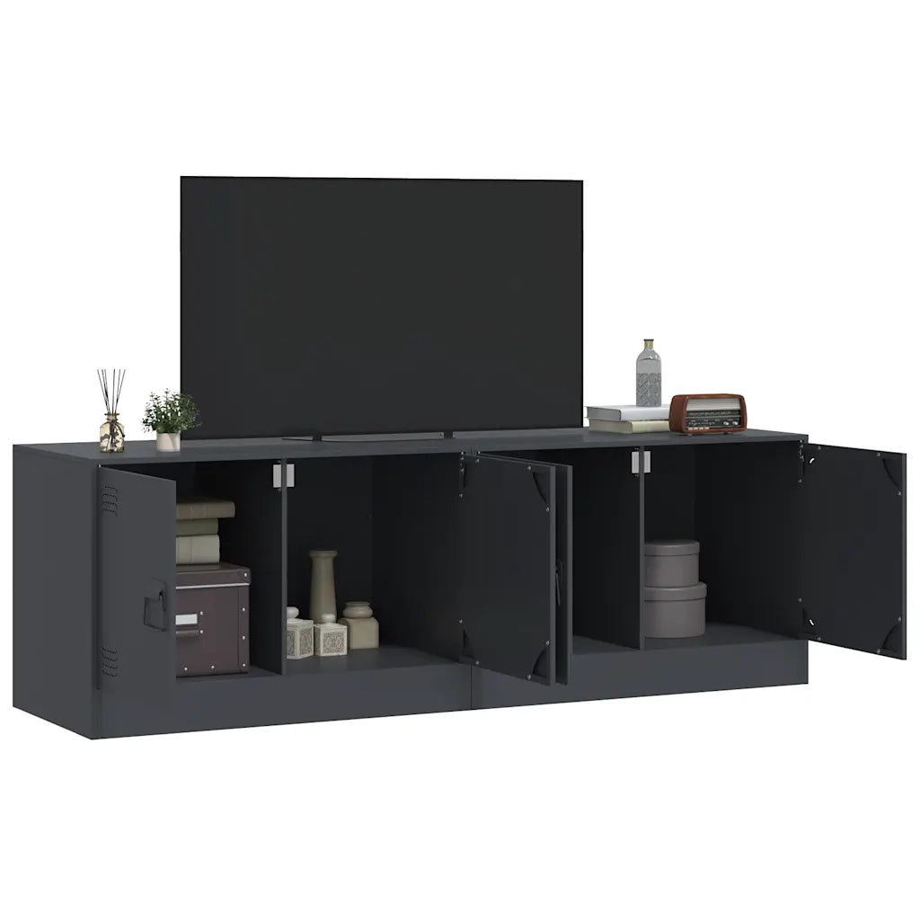 Mobili TV 2 pz | Armadietto TV | Mobile Porta TV Antracite 67x39x44 cm in Acciaio