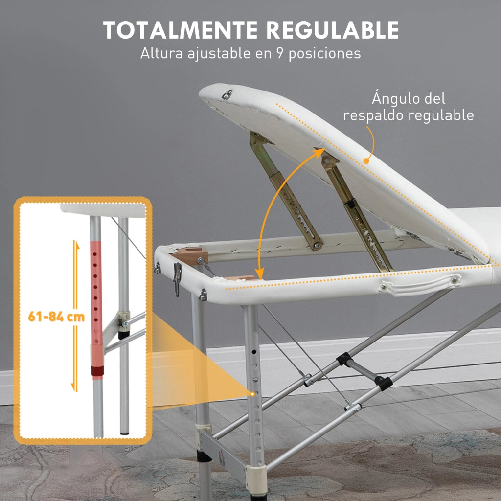 Poltrona Massaggiante Elettrica Reclinabile Pieghevole ¨C Zephmum ¨C Bianco Tessuto