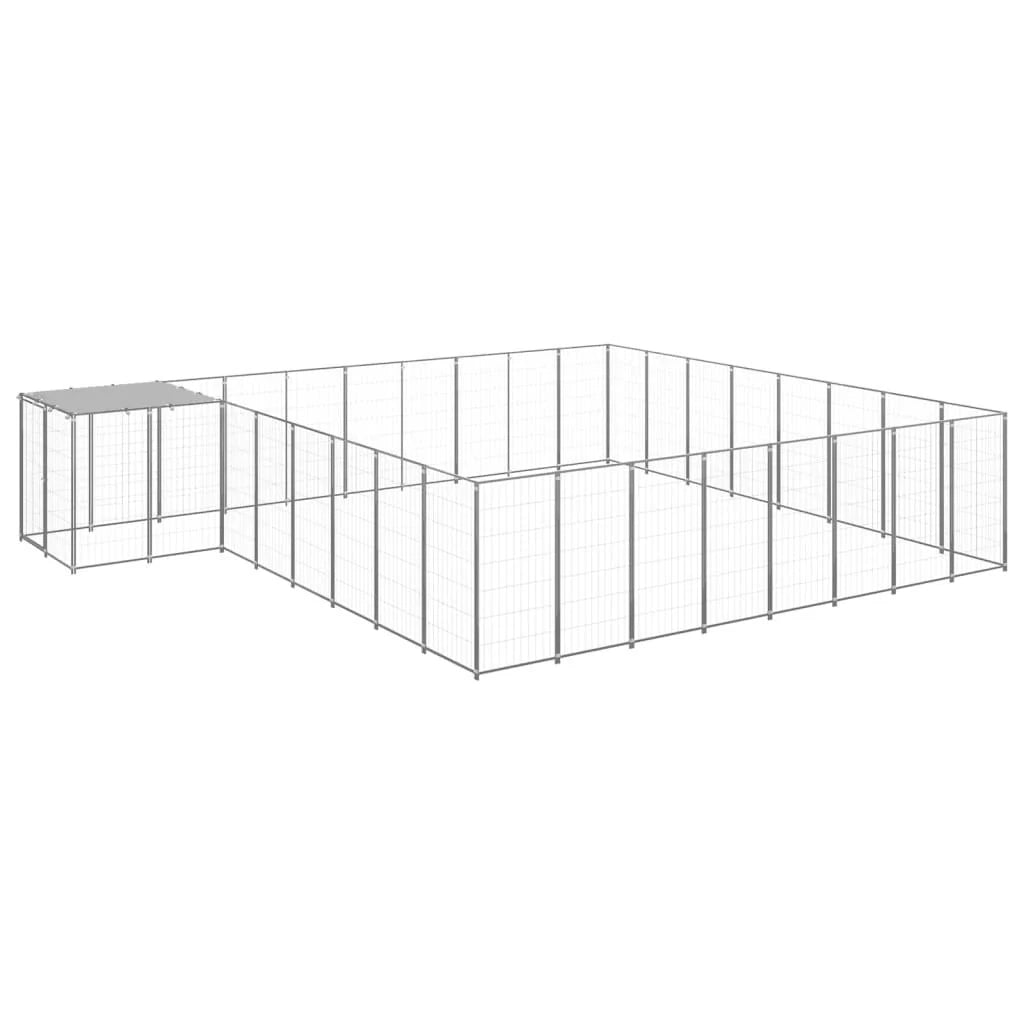 Recinto per cani da esterno area per animali colore argento 20,57 m² in acciaio codice 02_0000252