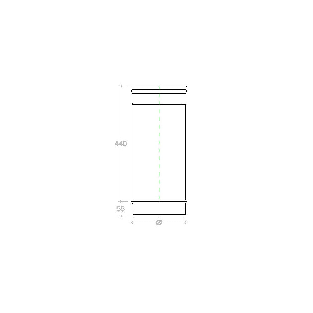 Tubo in rame da 140 x 500mm 6 decimi
