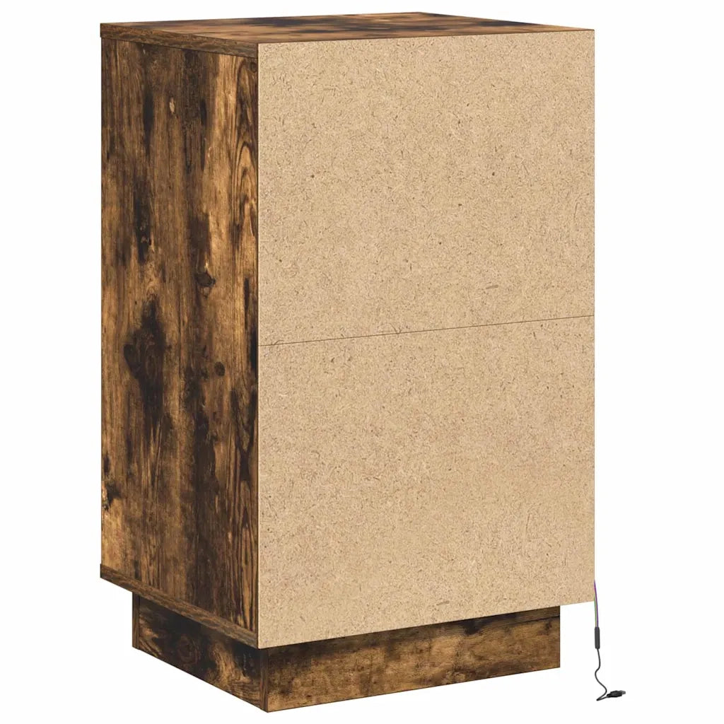 Comodino | Armadio da Notte | Mobiletto da notte con cassetto Rovere fum¨¦ 39 x 34,5 x 65 cm