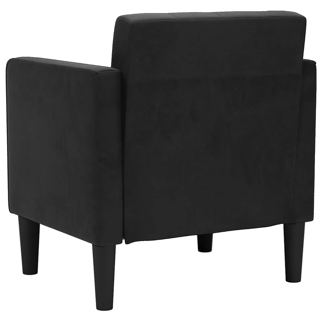 Divano Sedia con Braccioli-Poltrona-Sofa Relax Nero 53 cm in Velluto