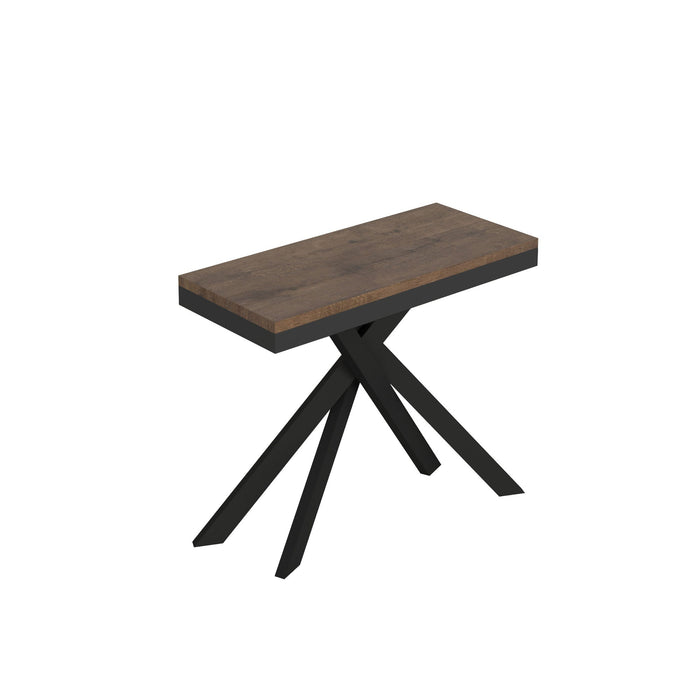 Consolle Allungabile 90-300x40x77 cm Saki Evolution Noce Gambe Antracite