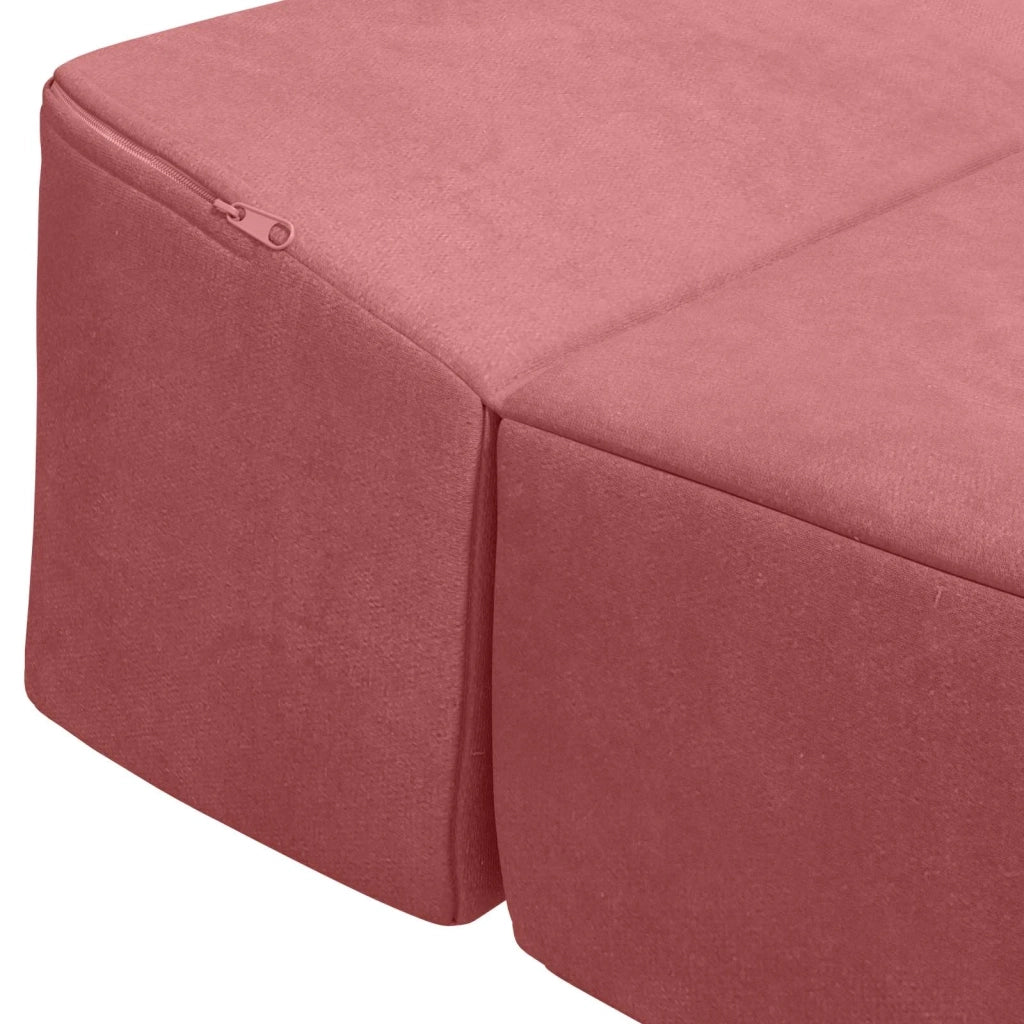 Divano Letto Pieghevole Rosa 200 x 70 x 15 cm Velluto 900010