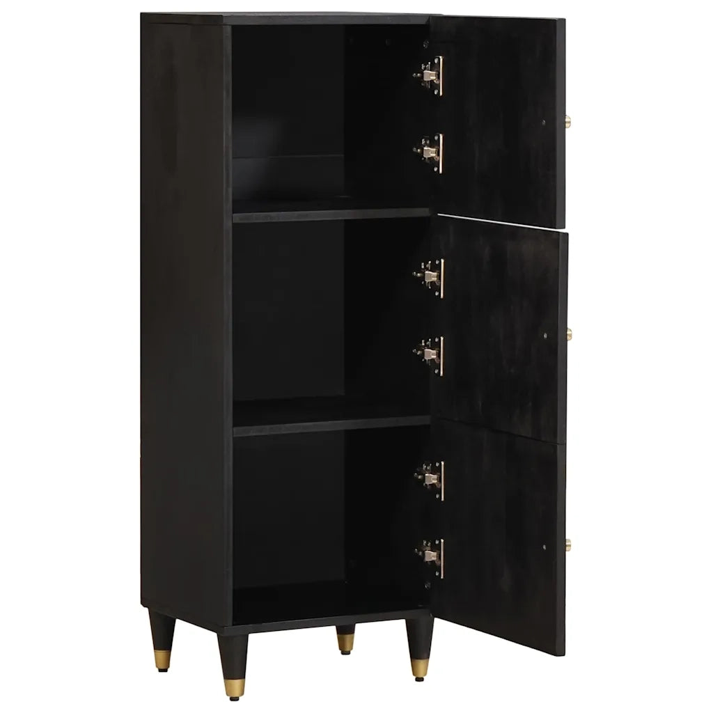 Credenza Nero 40 x 33 x 110 cm Legno di mango massello