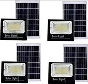 4 X FARO LED 100 Watt SMD Luce Bianca Con PANNELLO SOLARE E SENSORE telecomando