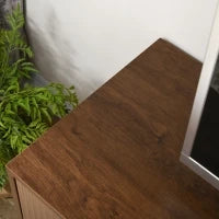 Mobile Porta TV fino 65" con 2 Armadietti e 2 Vani Aperti in Legno, 150x40x56cm, Marrone