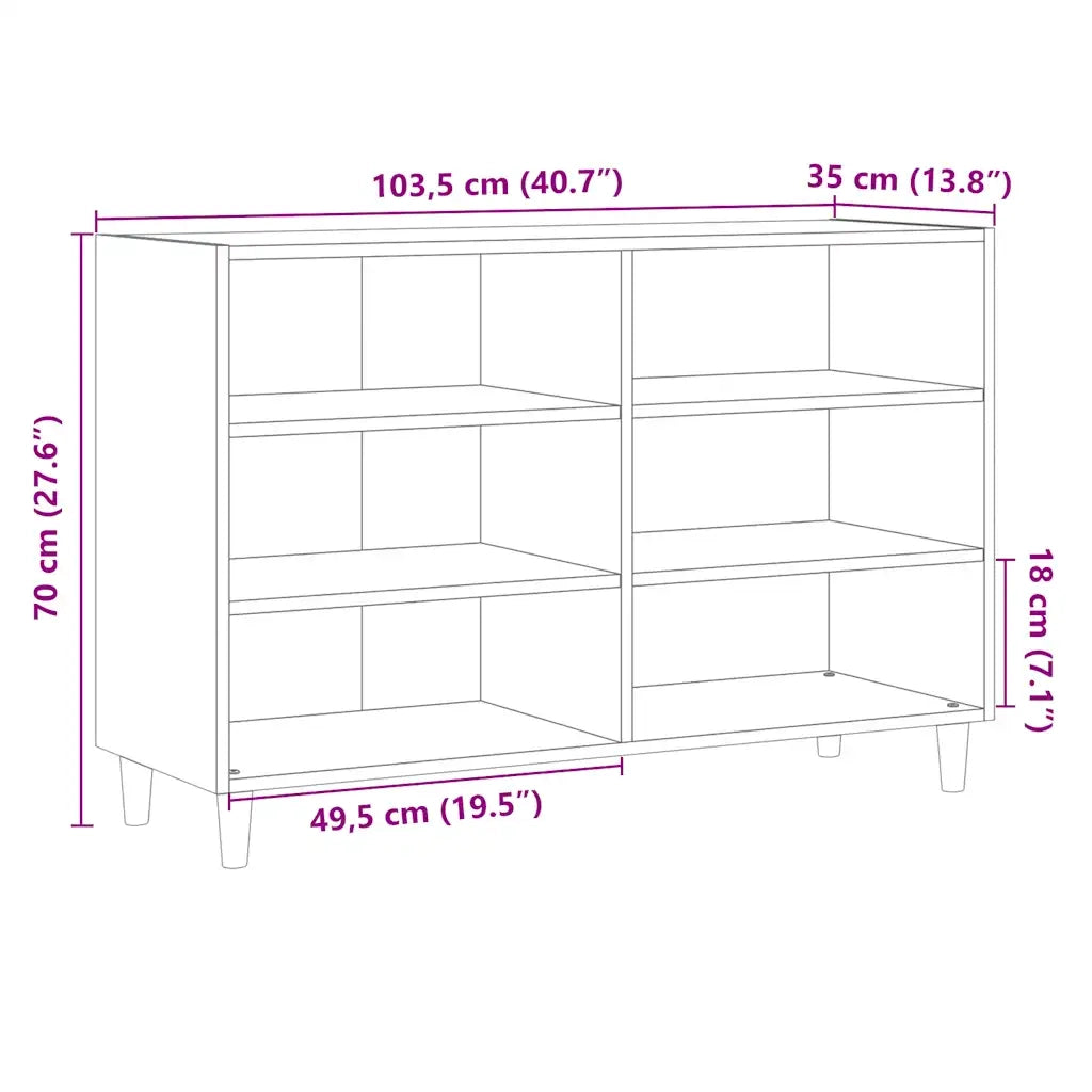 Credenza Legno Antico 103,5x35x70 cm in Truciolato 856450