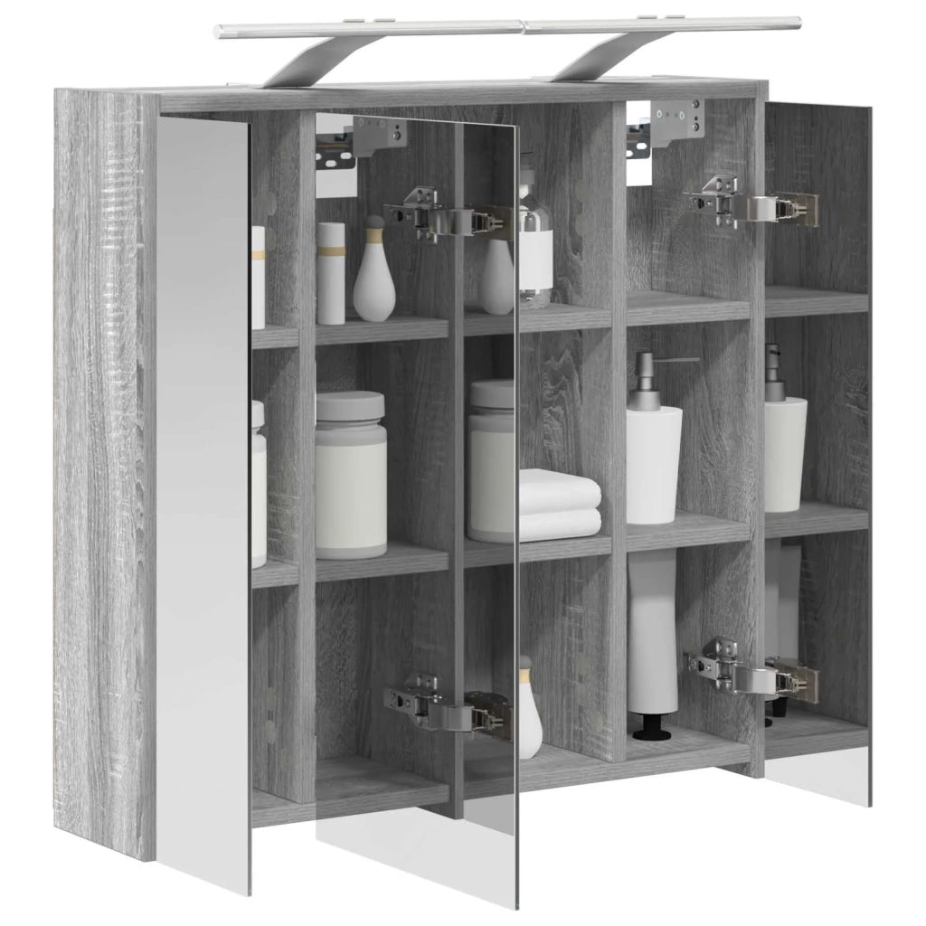Mobiletto per specchio da bagno Grigio Sonoma