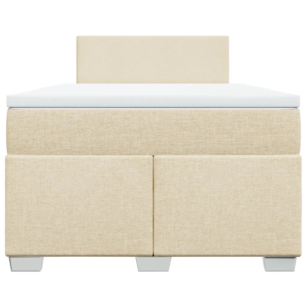 vidaXL Giroletto a Molle con Materasso Crema 120x190 cm in Tessuto