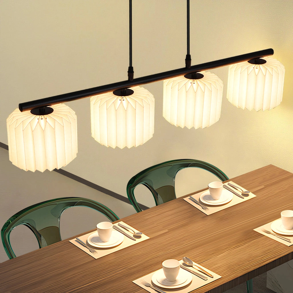 Lampada a Sospensione ZMH vintage lungo ¨C Paralume in carta 4 luci (senza lampadina)