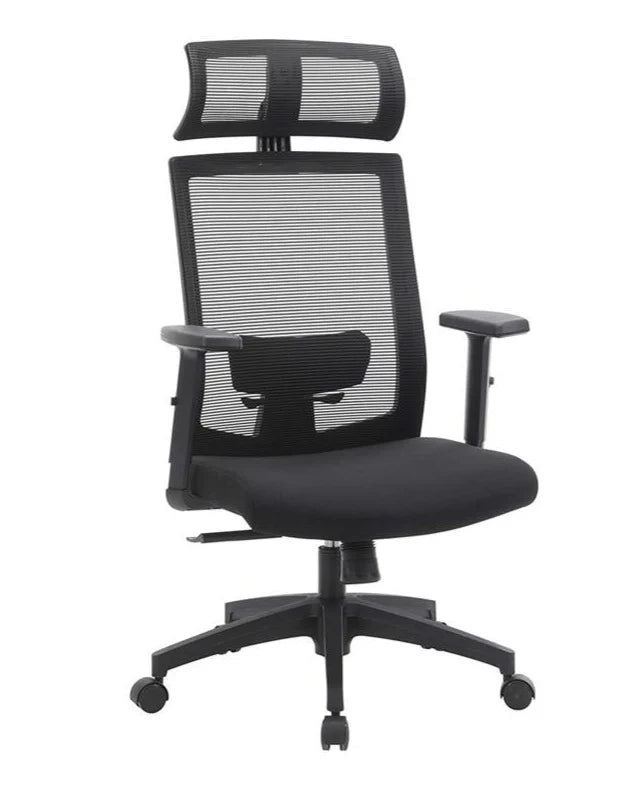 Sedia da ufficio sedia da ufficio in tela seduta ergonomica girevole a 360° supporto lombare regolabile poggiatesta braccioli schienale reclinabile fino a 120° nero 12_0001412