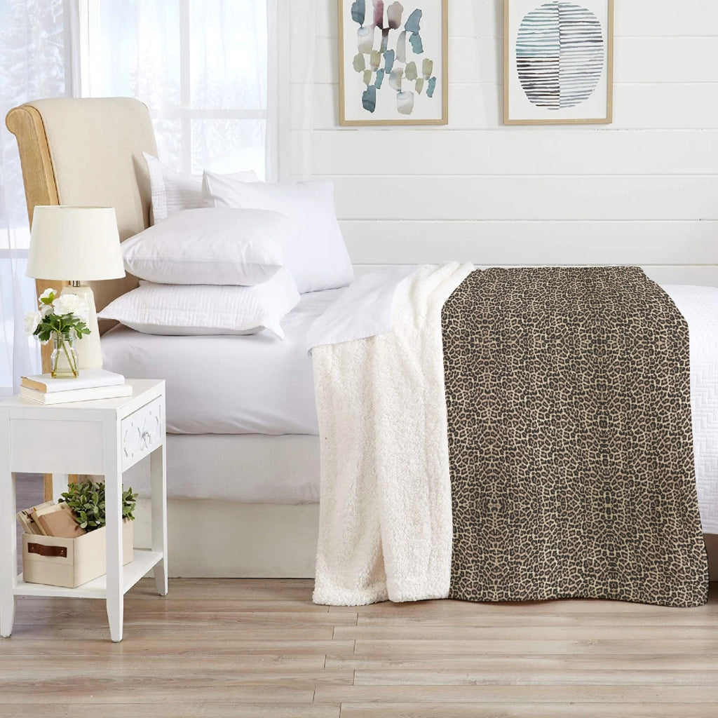 Coperta Plaid Pile Sherpa Invernale, Morbida Calda Coperta Pelosa  Doppio Lato Copertina Divano - Plaid-125x155cm - Dis6-Savana