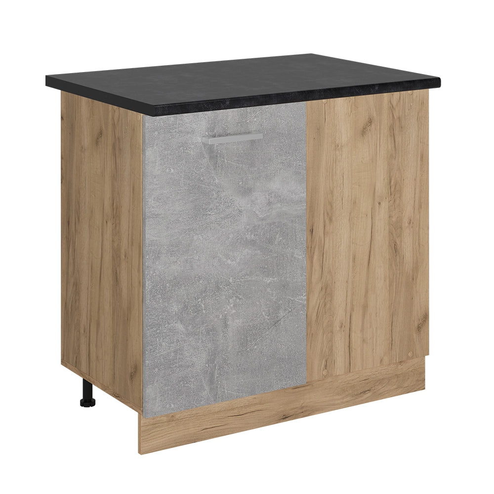 Mobile ad angolo cucina R-Line Calcestruzzo/Rovere dorato 86 cm, PL Antracite Vicco