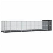 Voliera a gabbia con estensione in argento 1037 x 203 x 216 cm acciaio argento 02_0045642
