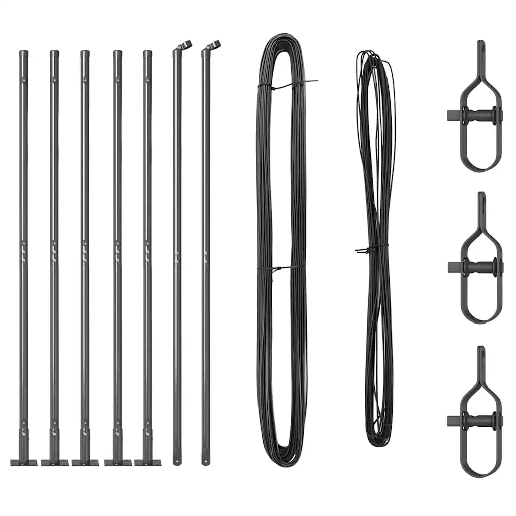 Palo della recinzione 7 pcs Grigio Acciaio 42004310