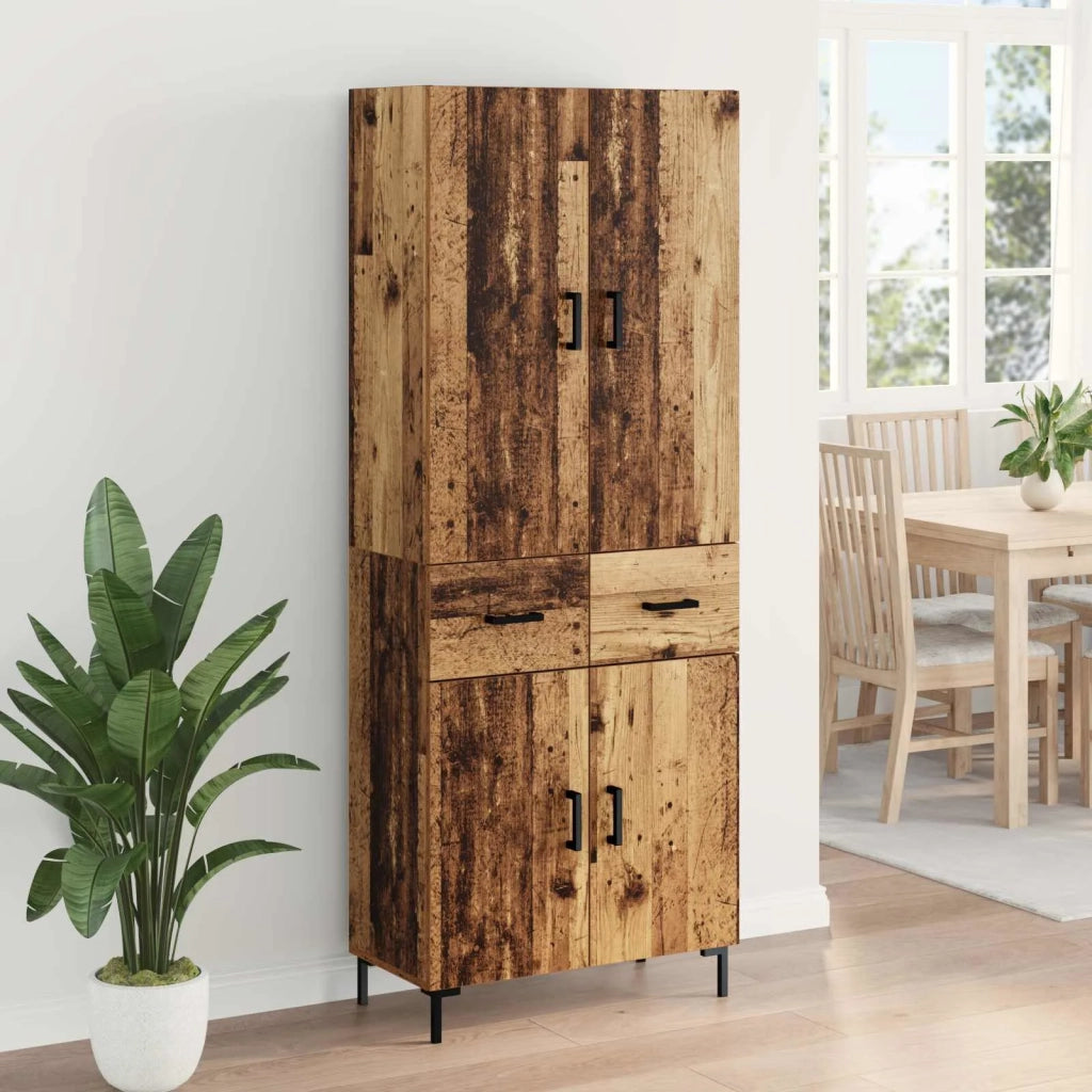 Credenza | Madia | Buffet da pranzo | Armadio da pranzo Legno vecchio 69,5 x 34 x 180 cm Legno multistrato
