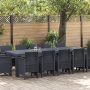 Set Pranzo Giardino  13 Pezzi con Cuscini Antracite Polyrattan