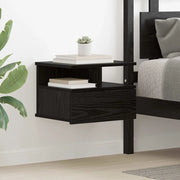 Comodino flottante con cassetto Rovere Nero 40 x 31 x 28 cm 871756