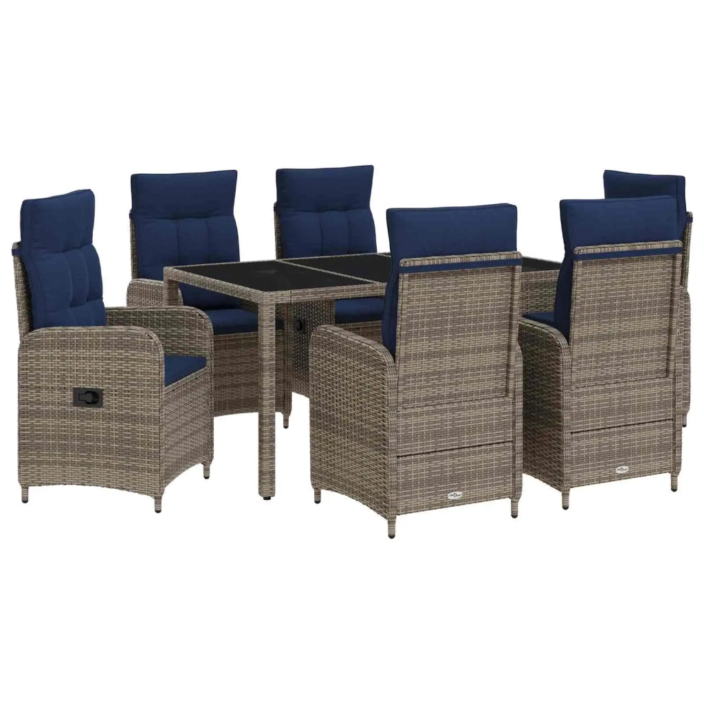 Set da pranzo per esterni 7 pcs polyrattan 3422325