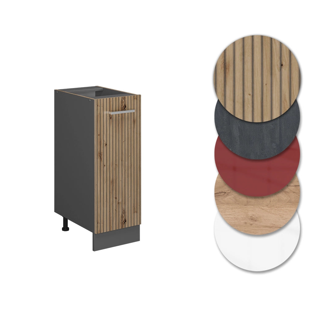 Armadio cucina dispensa alto R-Line Rovere artigianale/Antracite 30 cm PL Marmo Vicco