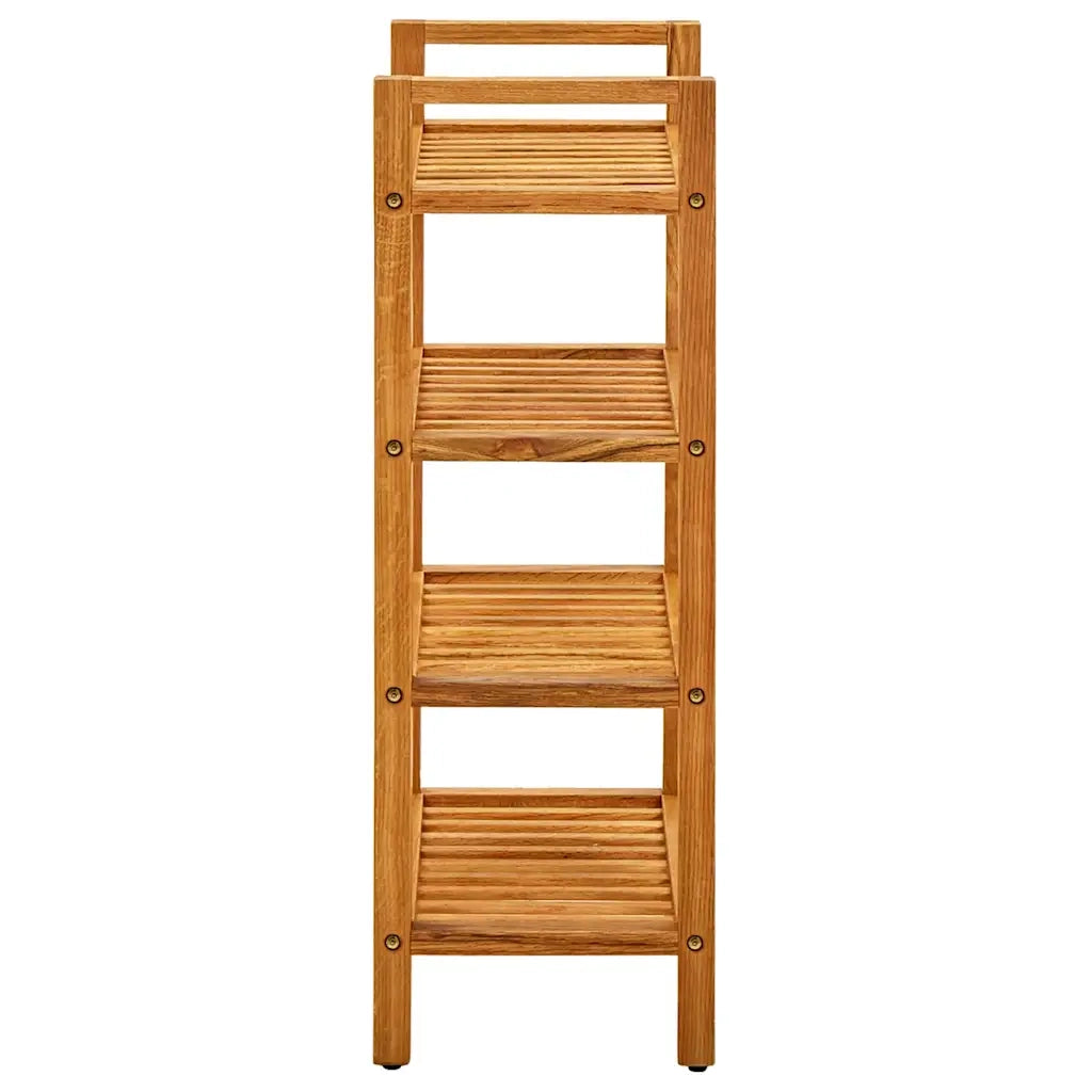 Scarpiera con 4 Ripiani-Scaffale per scarpe 50x27x80 cm in Legno Massello di Rovere
