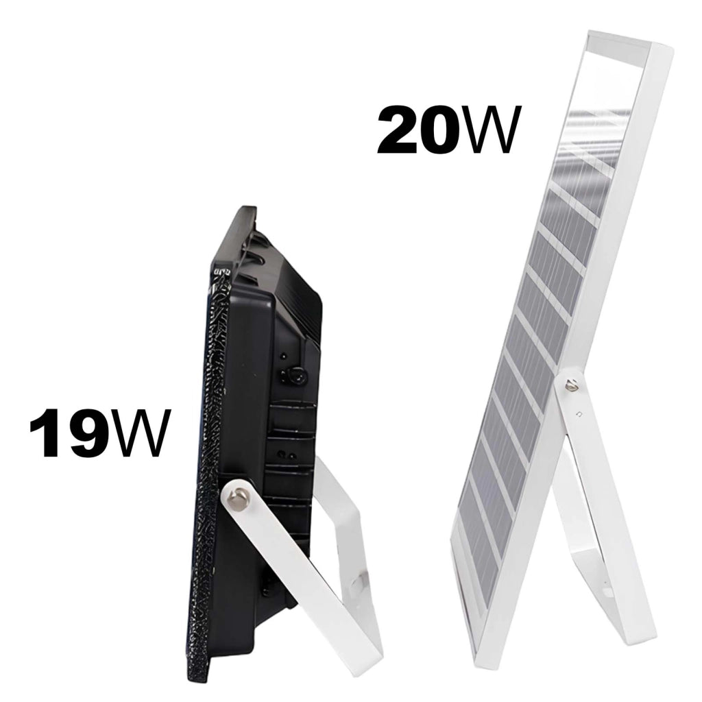 Proiettore Solare LED 19 W con Pannello Solare 20 W e Rilevamento Automatico Grigio Avizar