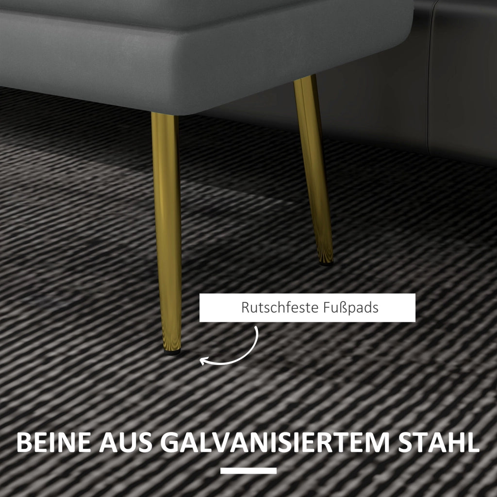Divanetto con cassetti in metallo grigio scuro ¨C zephmum ¨C 79,5x37,5x43 cm