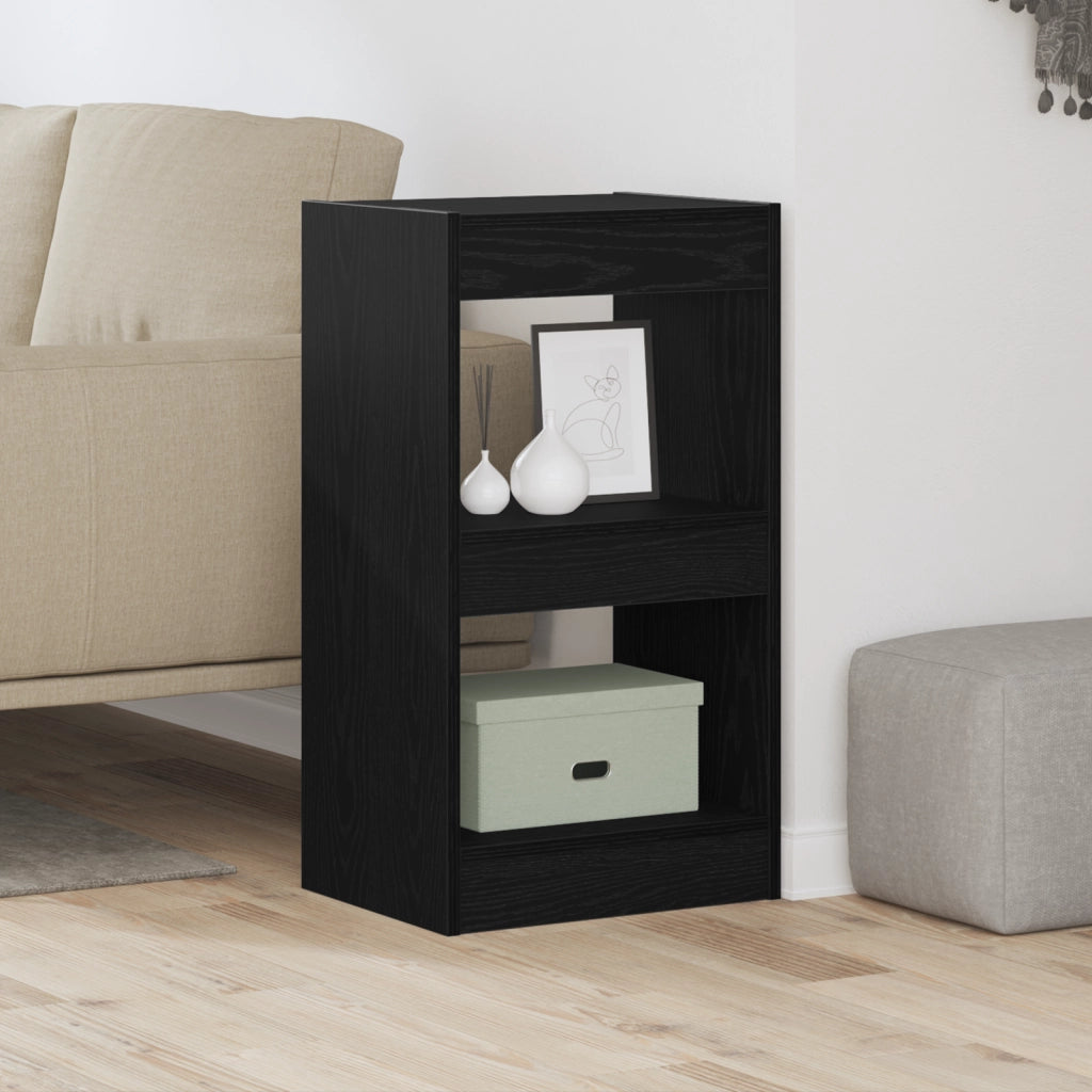 Mobile Libreria/Divisore per Stanza Nero Rovere 40x30x71,5 cm