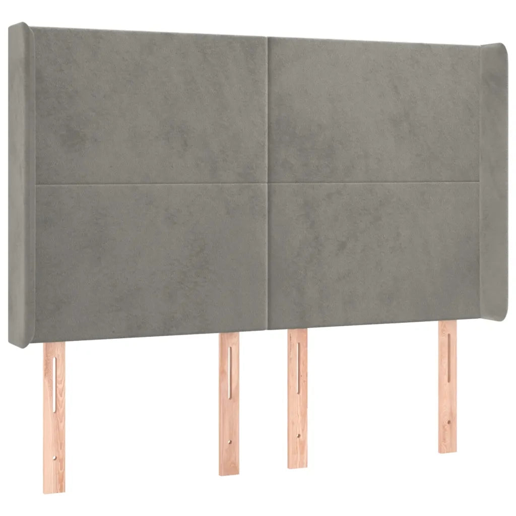 Letto a Molle Materasso e LED Grigio Chiaro 140x200 cm Velluto 3139445