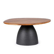 Tavolo Rotondo in Legno con Base Conica Nera 140 cm - FRANKLIN