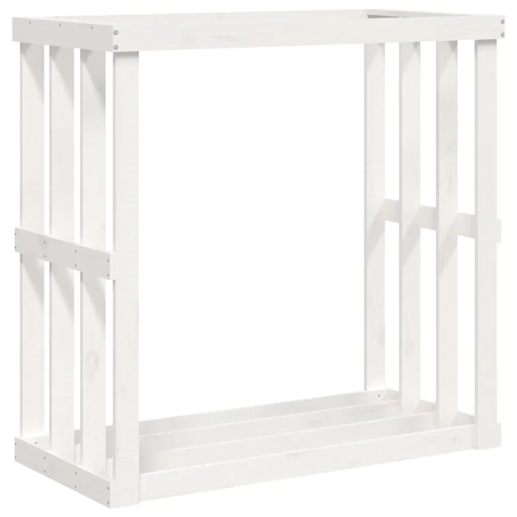 Portaceppi da Esterno Bianco 108x52x106 cm Legno Massello Pino 822627