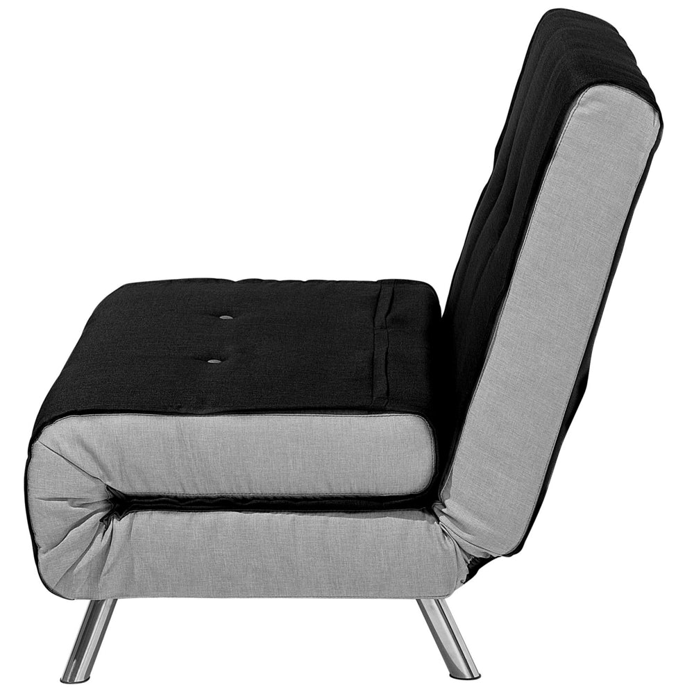 Divano letto imbottito in tessuto Nero poltrona letto singola pieghevole