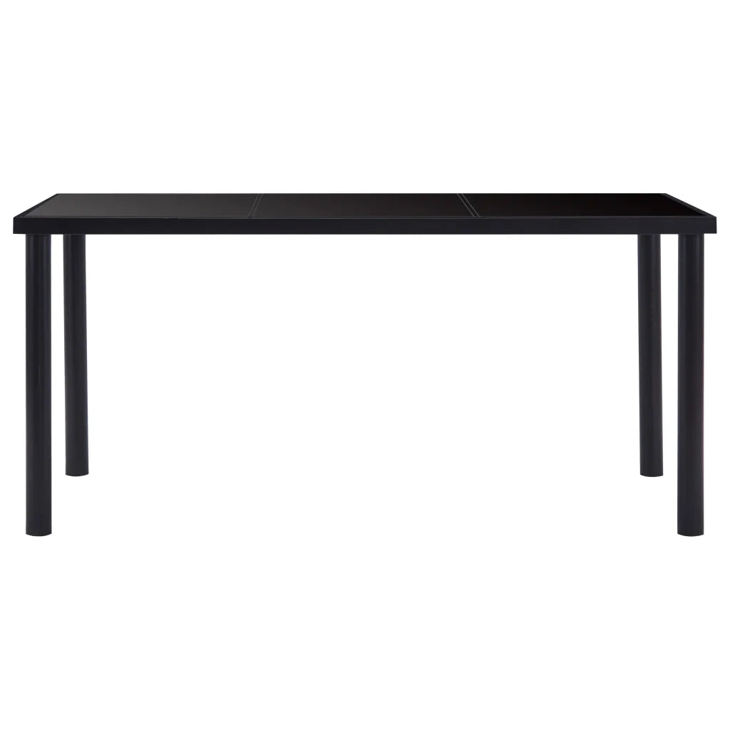 Tavolo da Pranzo Nero 160x80x75 cm in Vetro Temperato 281854
