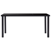 Tavolo da Pranzo Nero 160x80x75 cm in Vetro Temperato 281854