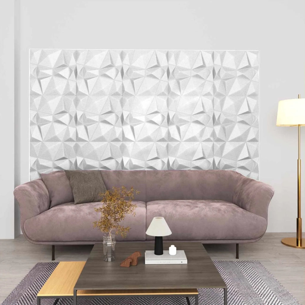 Pannelli da parete 12 pcs Bianco Diamante 50 x 50 cm