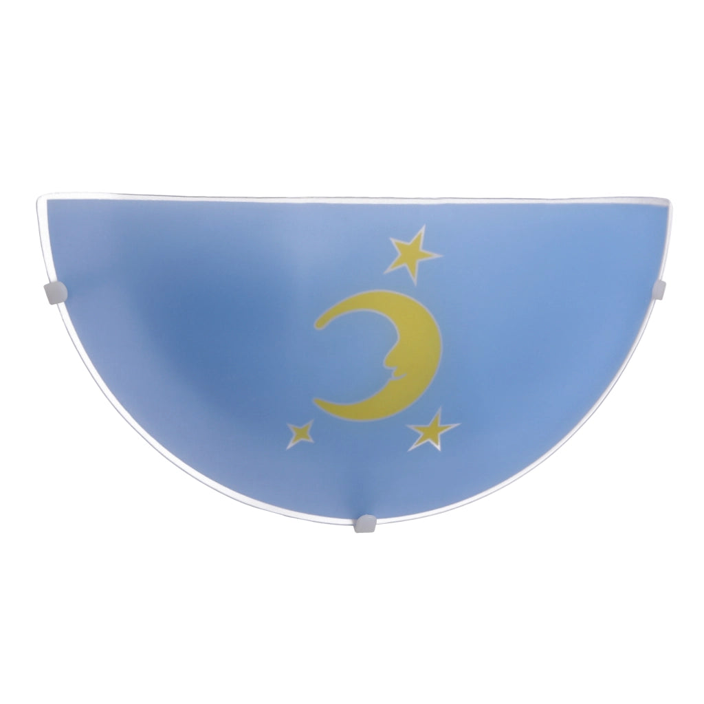 Plafoniera bambini Luna 1xE27 blu/giallo vetro Candellux